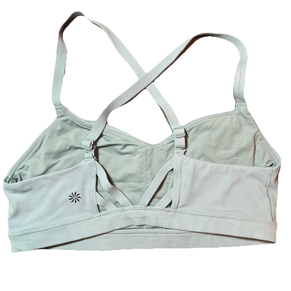 Athleta Sports Bra Womens Size Small Adjustable Crossback Sage Green Lightweight
